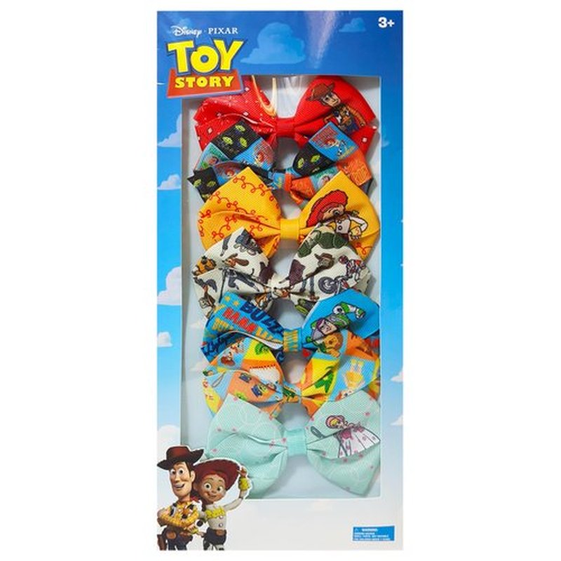 LUV HER Toy Story Alligator Hair Clips for Kids – 7-Pack Non-Slip 4-Inch Hair Bows – Girls Hair Accessories with Character Prints – Ages 3+ – Non-Toxic Material