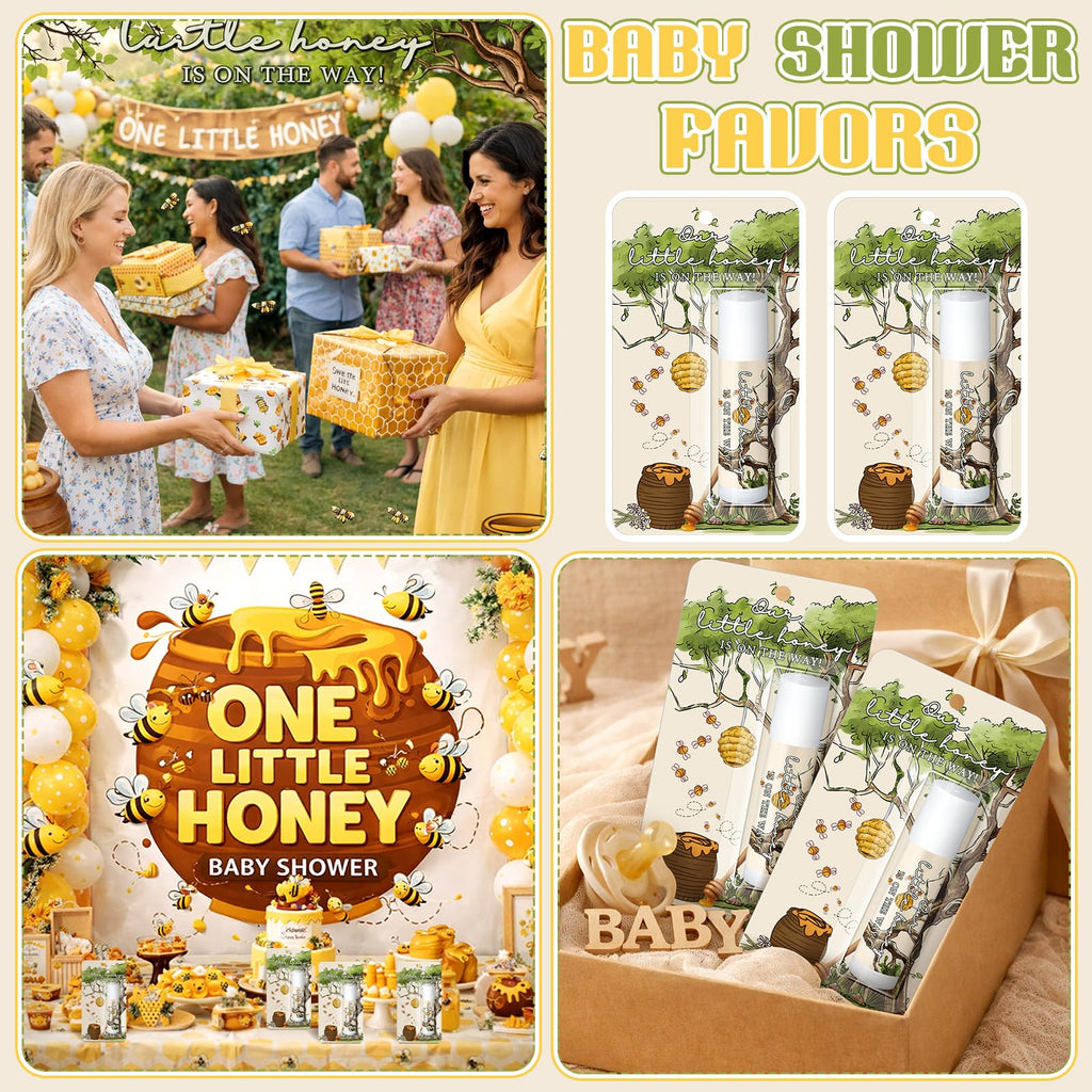 Sacubee 30 Pack One Little Honey Baby Shower Games Prizes Party Gifts Bulk Lip Balms Favors for Winners Adults Guests Gender Reveal Party Favors Decorations Baby Shower Souvenirs Gift Bags Stuffers