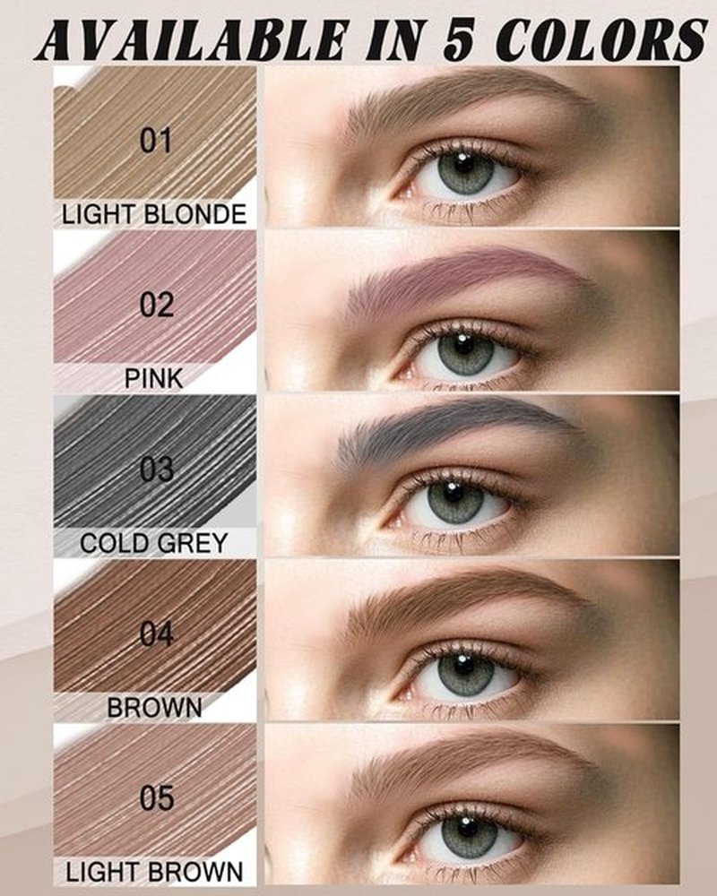 Skiennix Pink Tinted Eyebrow Gel - Long Lasting Waterproof Brow Tinting Kit | Smudgeproof & Transfer-Proof, 2 Pcs
