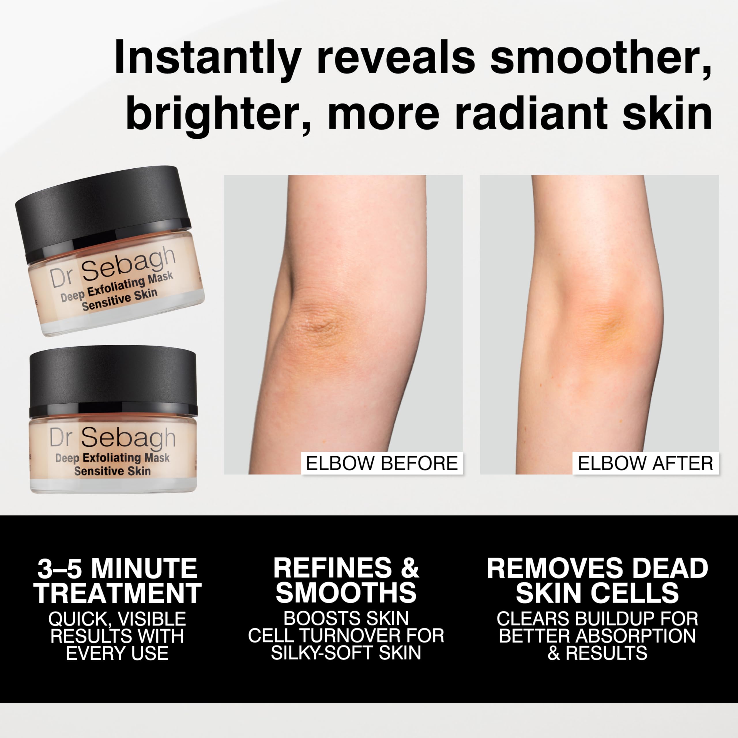 Dr Sebagh Deep Exfoliating Mask (1.7 fl oz) - Gentle Exfoliating for Sensitive Skin - Lactic Acid Detox Face & Pore Cleansing - Anti-Aging Skin Mask for Radiance & Renewal