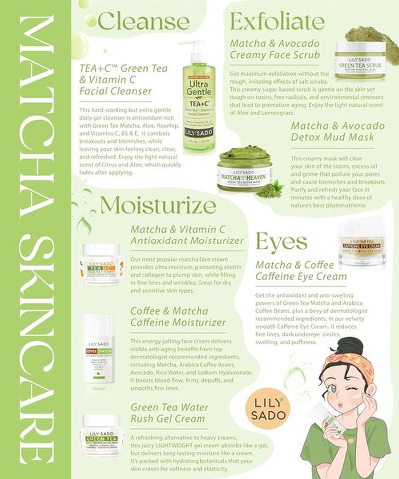 LILY SADO TEA+C™ Green Tea Matcha Moisturizer - Antioxidant Anti-Aging Daily Lotion | Hydrates & Firms Skin