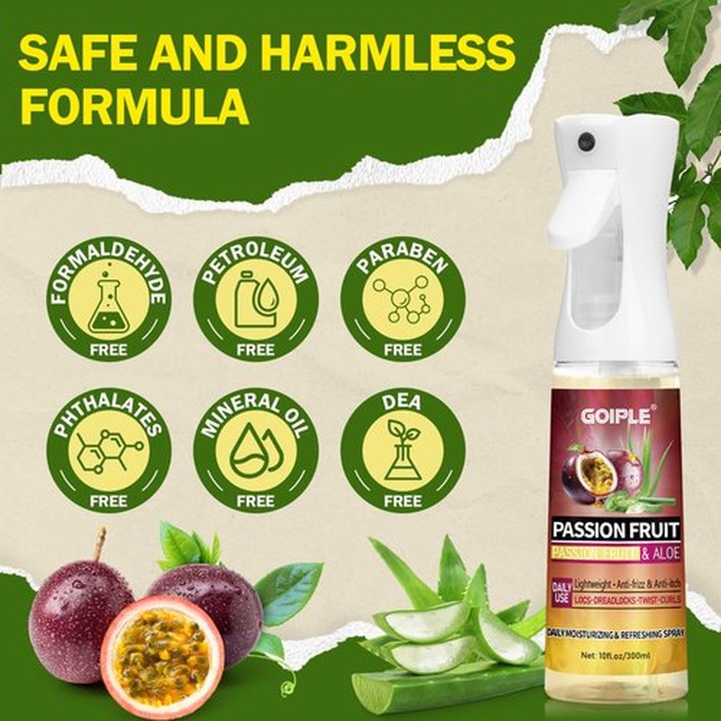 Loc Moisturizing Spray for Dull, Dry Locs - Daily Passion Fruit Hair and Scalp Moisturizer for Dreadlocks, Sisterlocks, Microlocks, Braids- Lightweight Refreshing Moisturizer Loc Spray for Anti-frizz