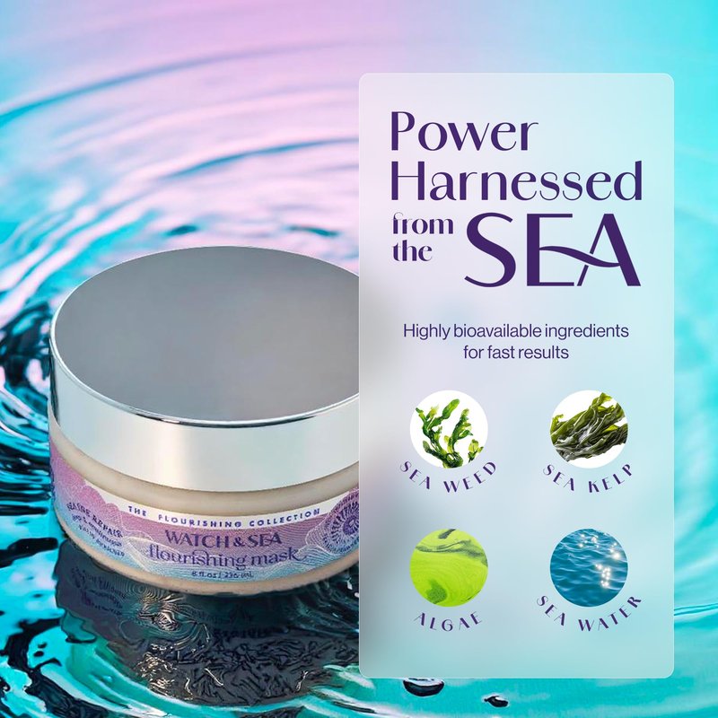 Watch & Sea Deep and Continuous Flourishing Hair Mask - Deep Conditioning Hair Mask for All Hair Types - Infused with Seaweed and Sea Kelp - 8 oz