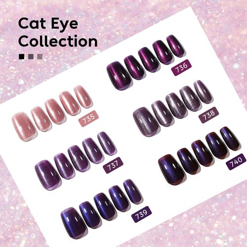 AIMEILI Cat Eye Gel Nail Polish U V LED Hema Free Cruelty Free Vegan Gel Polish Colors for Nail Art Kit Set Of 6pcs X 10ml - Kit Set 70