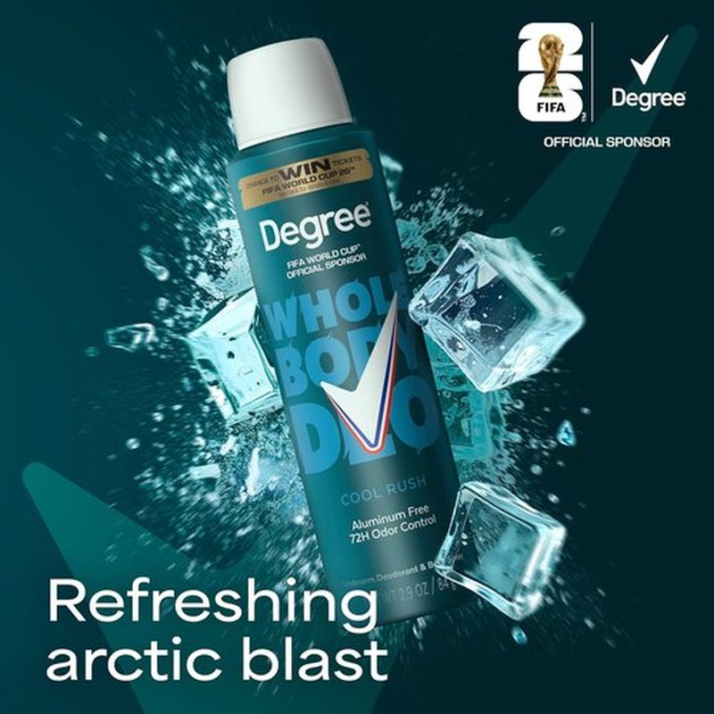 Degree Men Whole Body Deodorant - Cool Rush Scent | Aluminum-Free 72-Hour Odor Protection, 2.9 oz