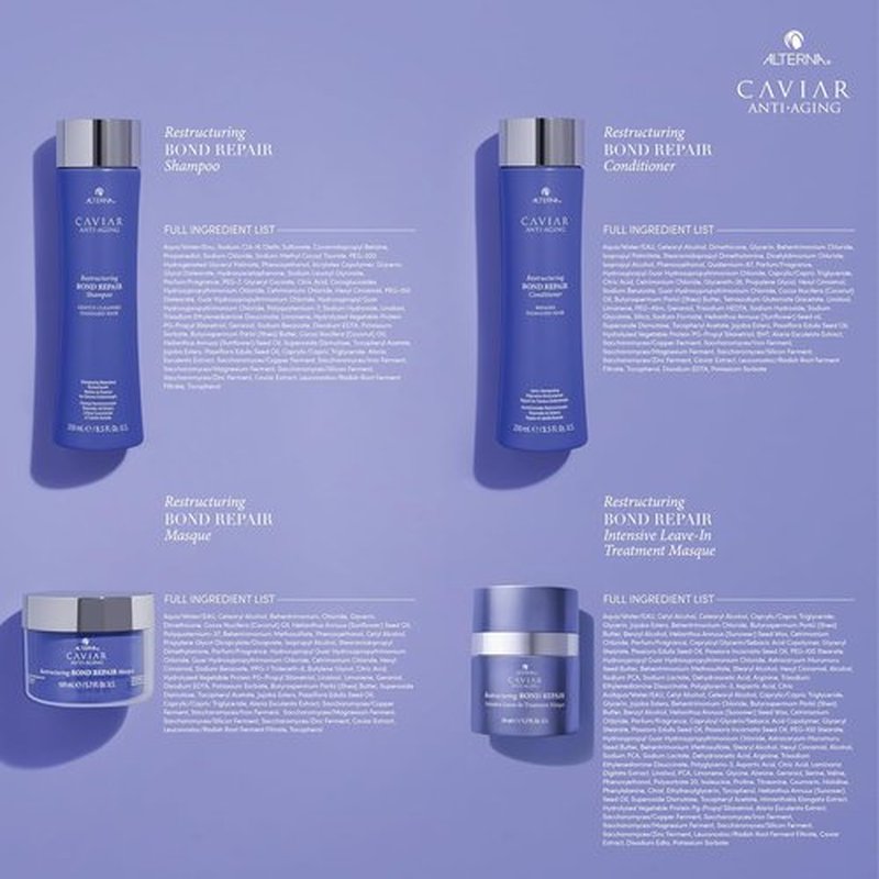 Alterna Haircare CAVIAR Anti-Aging Bond Repair Travel Kit - Strengthening Shampoo, Conditioner & Masque