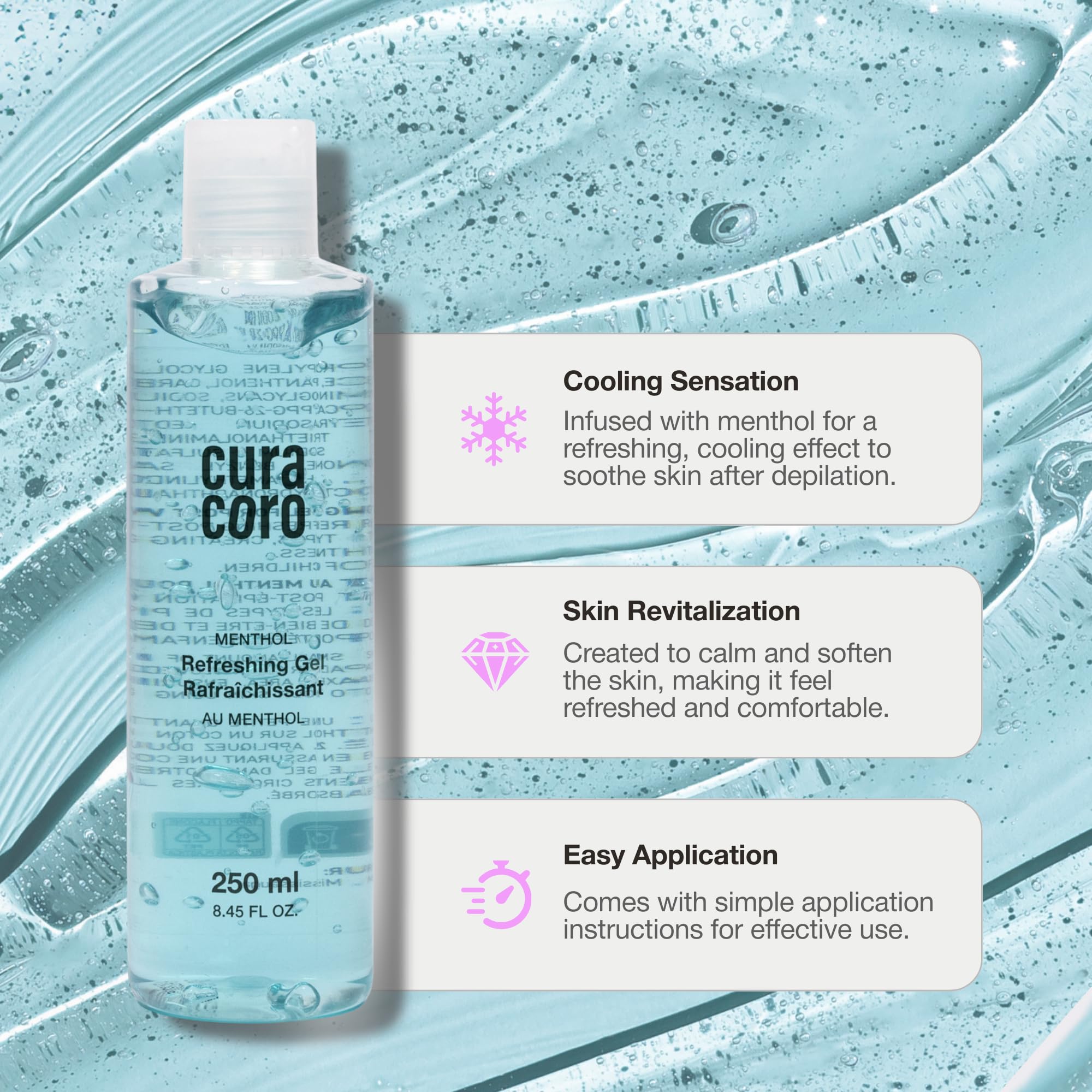 Curacoro Post Wax Cooling Gel, After Wax Care Gel 250ml