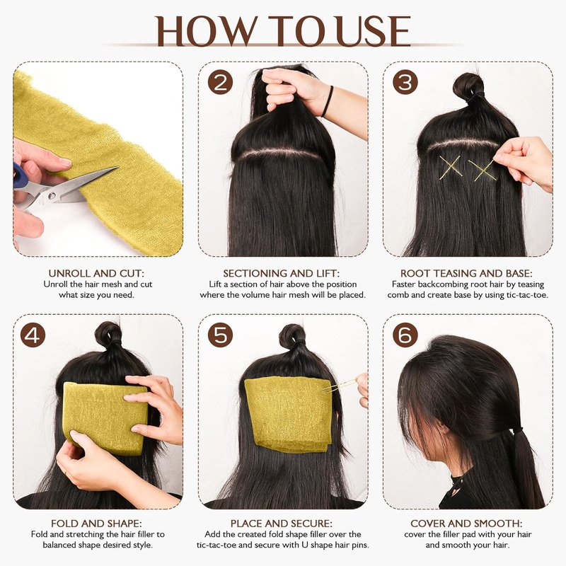 YGQQOY Hair Padding - Volume Insert for Updos | Gold Hair Sponge for Effortless Styling