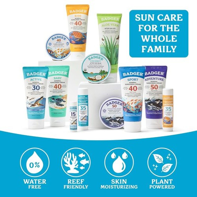 Badger Mineral Sunscreen Face Stick SPF 35 - 97% Organic Unscented Zinc Oxide | Coral Reef Safe, 0.65 oz
