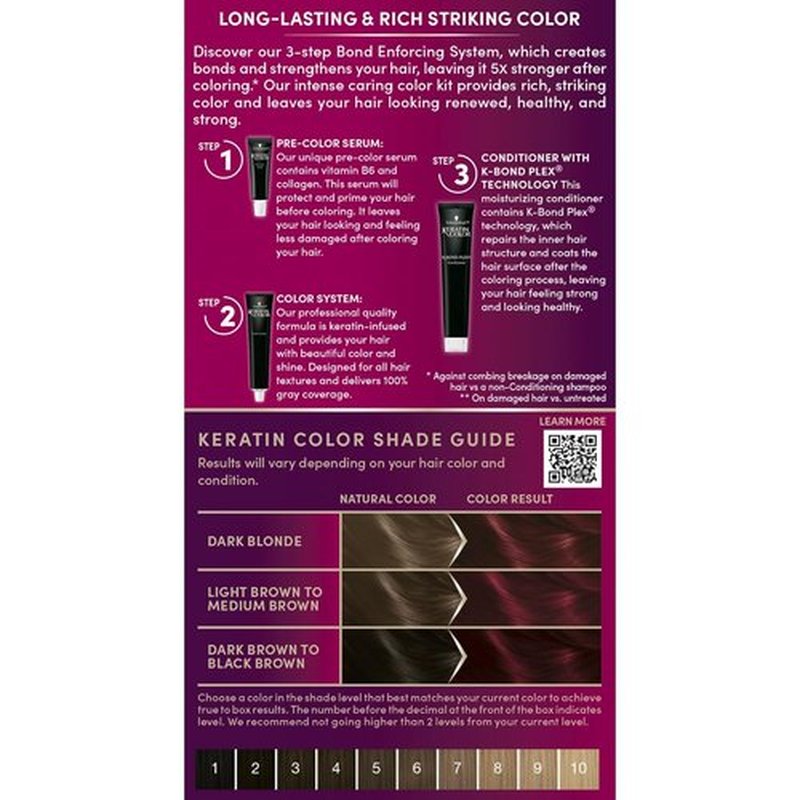 Schwarzkopf Keratin Color Permanent Hair Dye - 5.88 Deep Red | Up to 100% Gray Coverage & Less Breakage