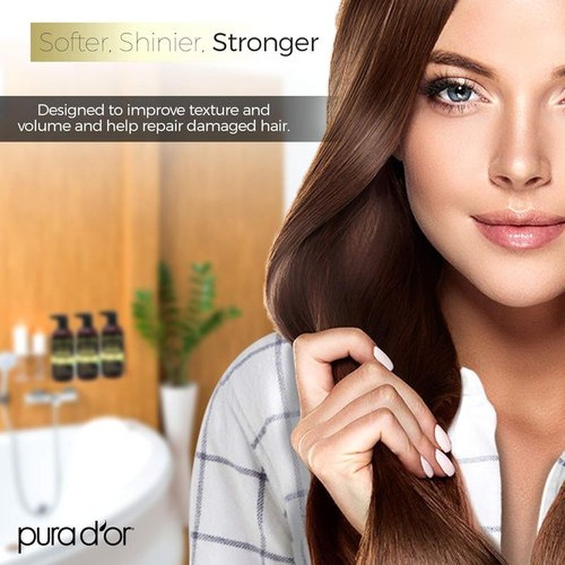 PURA D'OR Advanced Therapy Conditioner - Moisture, Strength & Volume Boost | 16oz, Sulfate-Free, Argan Oil & Biotin for All Hair Types
