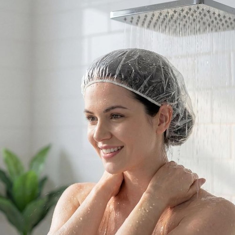 Skiennix 120 PCS Disposable Shower Caps - Large Waterproof Hair Bonnets for Men & Women | Ideal for Spa, Travel & Treatments (18.1")