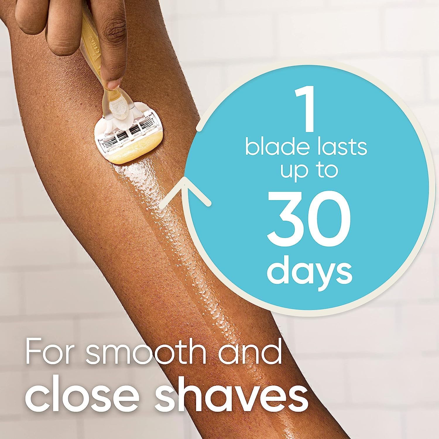 Gillette Venus Comfortglide with Olay Coconut Womens Razor Handle + Blade Refills, Silver, 2 Count (Pack of 2)