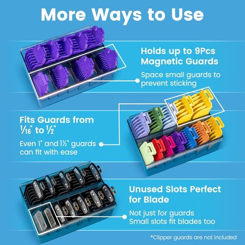 Perfitech Clipper Guard Holder Organizer with 12 Slots, Sturdy PC Material