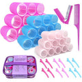 **My Novel Things Hair Rollers Set - 50PCS Volume Curlers with 12 Clips & 2 Combs for All Hair Types**