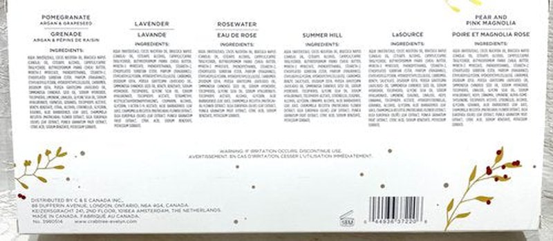 Crabtree & Evelyn Hand Therapy 6-Pack (0.9 oz Each) (Summer Hill, La Source, Lavender, Pomegranate Argan Grapeseed, Pear & Pink Magnolia and Rosewater)