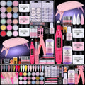 Acrylic Nail Kit for Beginners: Professional Acrylic Powder Set with Everything for Starter - U V Light Nail Drill and Liquid - Full Tools Decoration Tech Gifts for Home Salon Women