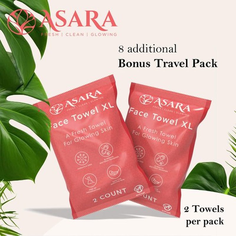 Clean Face Towels Disposable XL Facial Wipes | Add Water As a Makeup Remover | Sensitive Skin Face Towels | Organic Vegan Biodegradable - Clean Daily Towelettes | by Asara (200 Count)