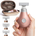 Trimcoo Mini Bikini Trimmer for Women - Intimate Pubic Hair Removal, Electric Body Groomer, Small Portable Wet/Dry Shaver, Magnetic Blade, USB-C Rechargeable with Travel Case, Easy to Clean (Gold)