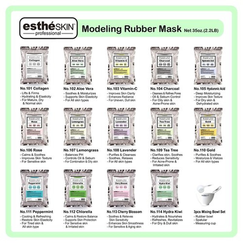 estheSKIN No.111 Peppermint (Cooling) Modeling Mask Powder for Professional Facial Treatment, 35 Oz. (1 pack)