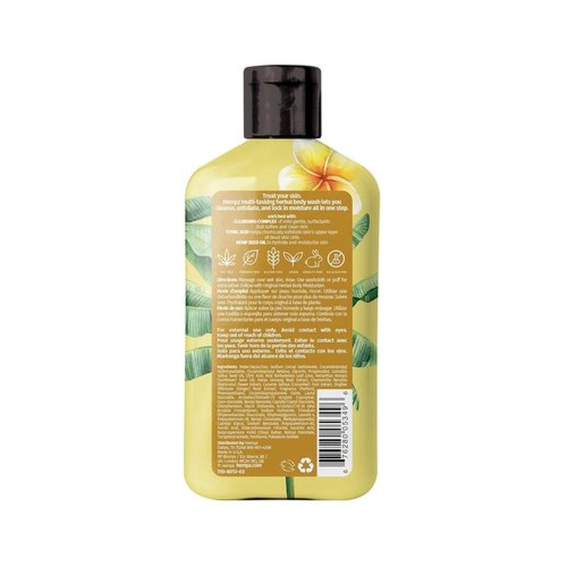 Hempz Body Wash - Hydrating Floral & Banana Scent - Exfoliating with Shea Butter & Hemp Seed Oil | 17 fl oz