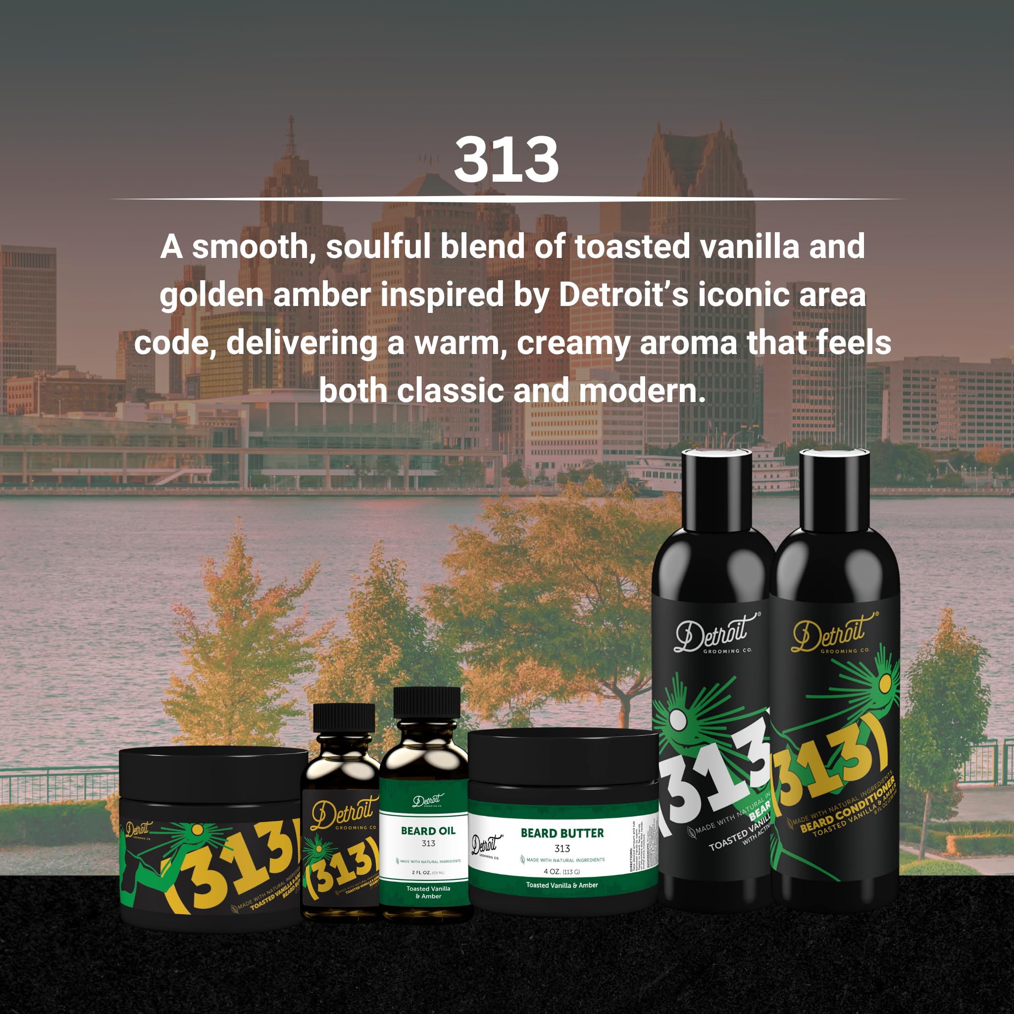 Detroit Grooming Co. Beard Butter for Men - Premium Leave-In Conditioner & Softener with Safflower Oil & Shea Butter - Hydrating Beard Moisturizer for Growth & Thickness - Iconic 313, 4oz