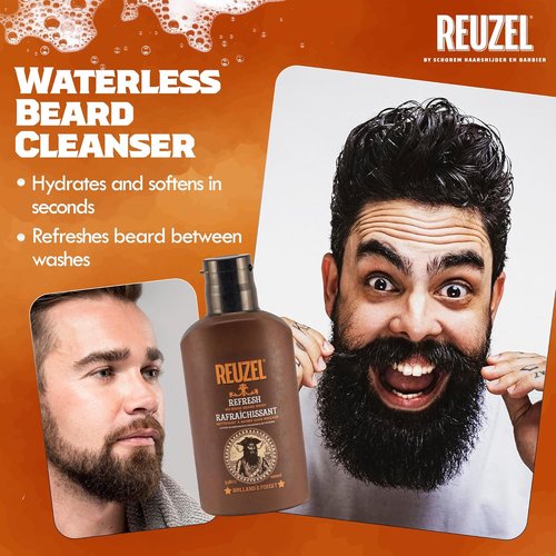 Reuzel Refresh No Rinse Beard Wash - Gentle Cleansing Formula for Men | 200 ml