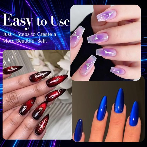 AZUREBEAUTY Dip Powder Nail Kit - 6 Color Jelly Glow for Stunning French Nail Art | DIY Home Manicure