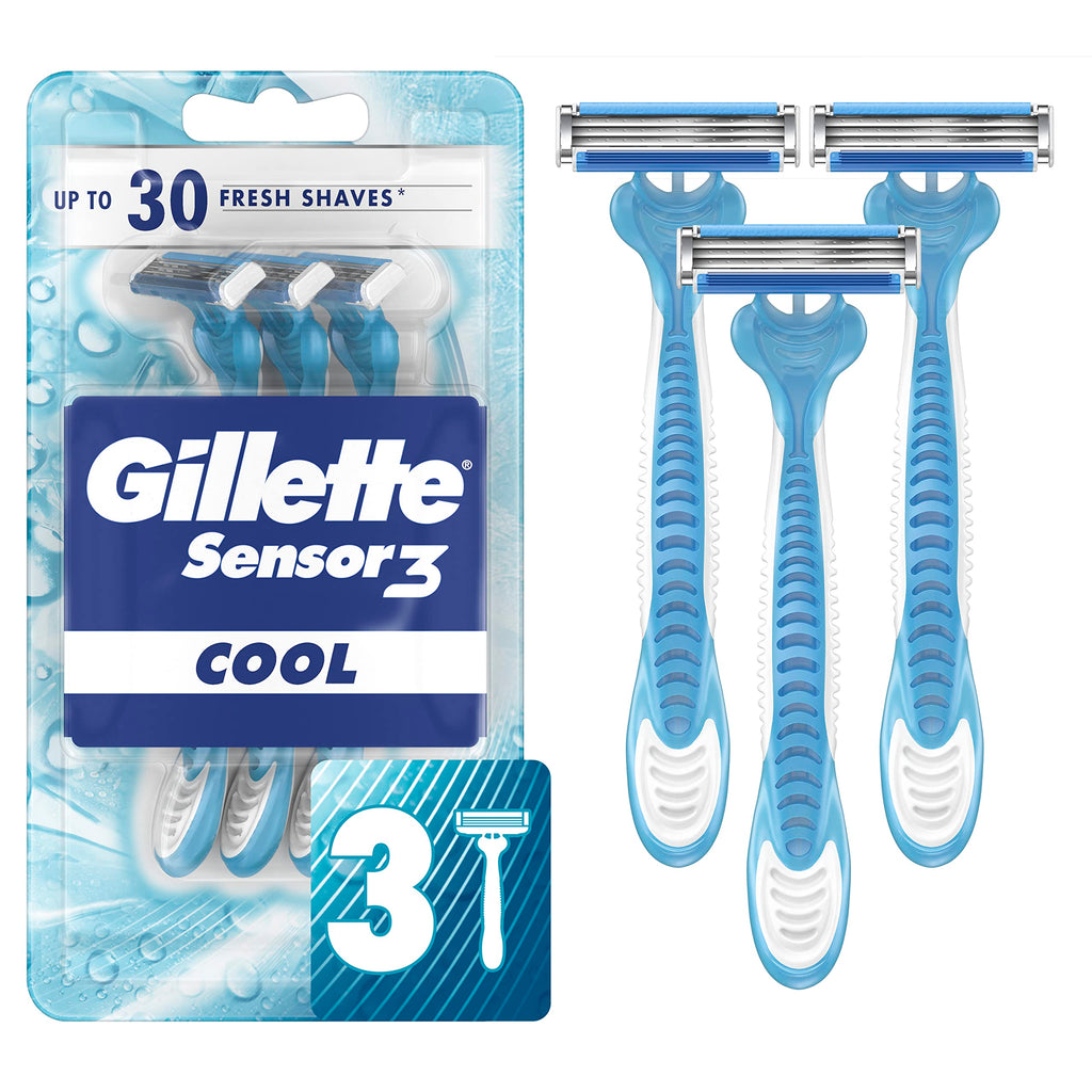 Gillette Sensor3 Cool Men's Disposable Razor, 36 Count (Pack of 12)
