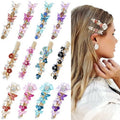 inSowni 12 Pieces Gold Metal Rhinestone Butterfly Flower Alligator Hair Clips Barrettes Accessories for Women Girls