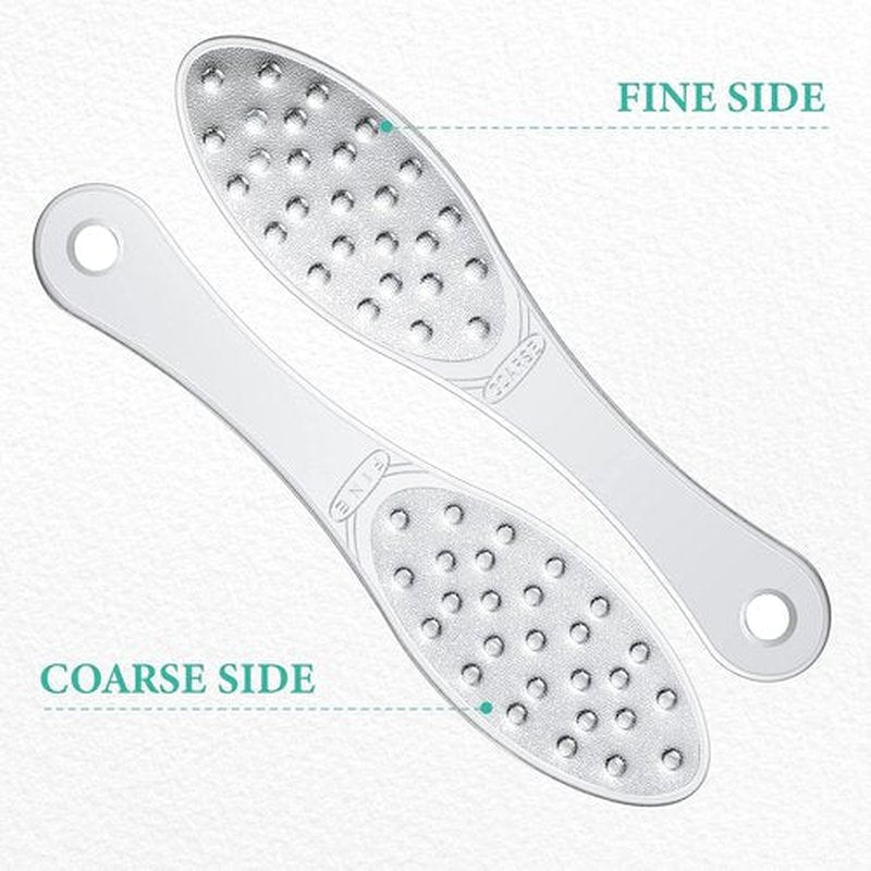 Skiennix Stainless Steel Foot Scraper - Double-Sided Callus Remover for Wet/Dry Skin | Easy to Clean Pedicure Tool