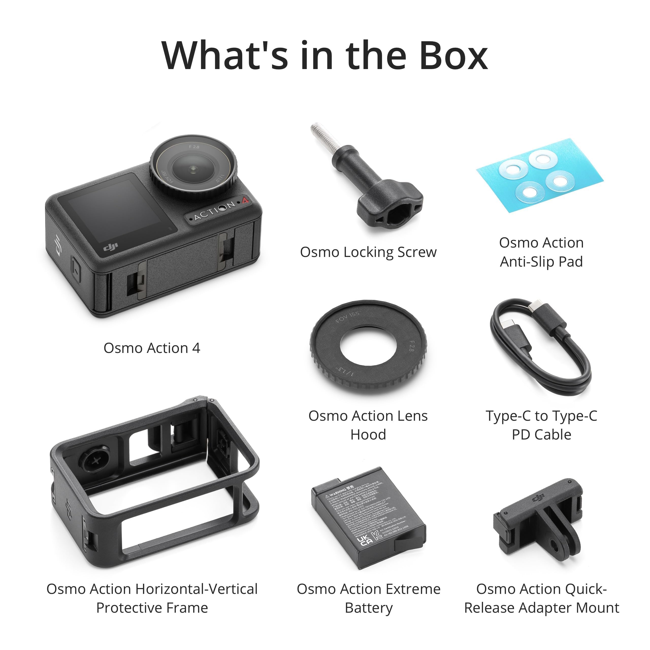 DJI Osmo Action 4 Essential Combo, Waterproof Action Camera Vlogging Camera