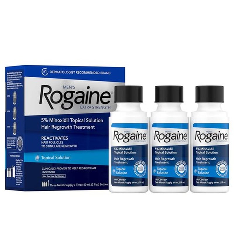 Regine Switzerland Men’s Rogaine Extra Strength Minoxidil - Clinically Proven Hair Regrowth Solution | 3 Bottles, 5% Formula