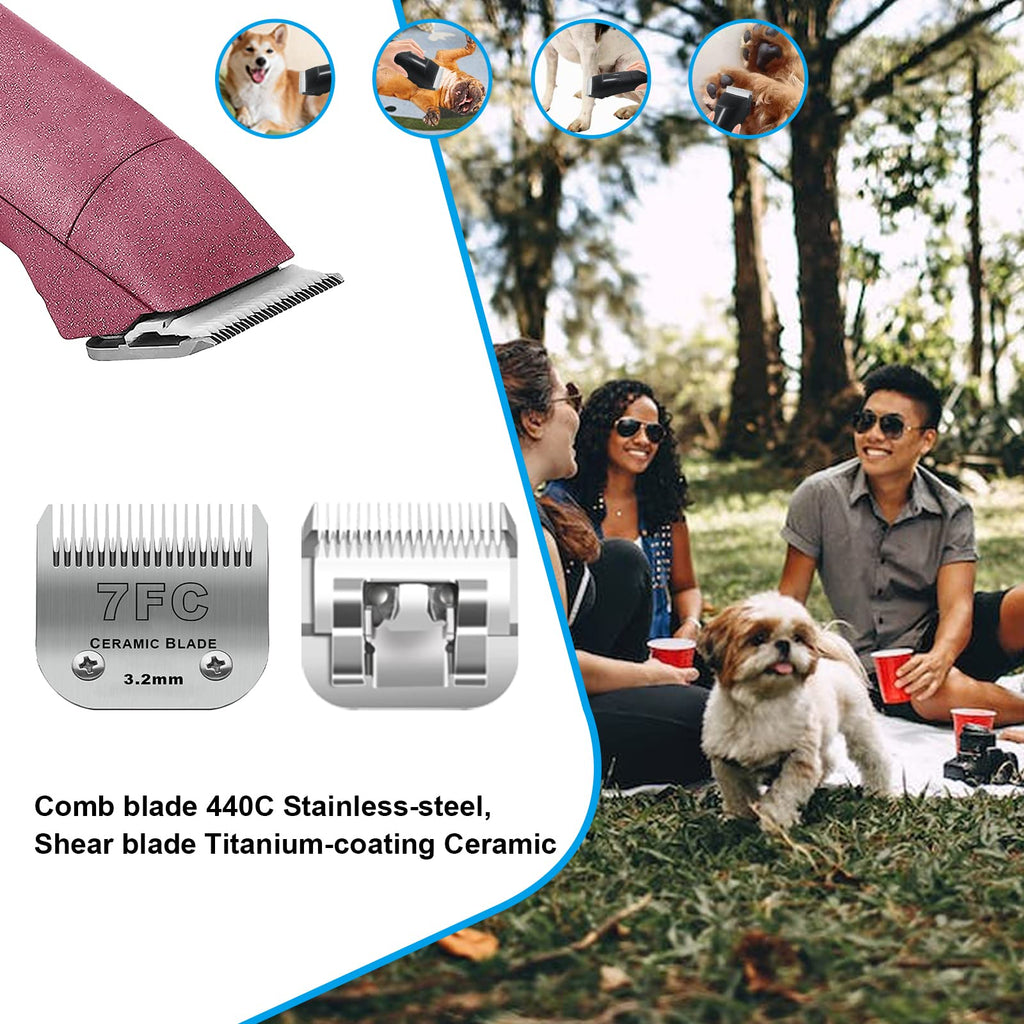 7FC Dog Grooming Ceramic Blades,Compatible with Andis,Oster A5,Wahl KM10