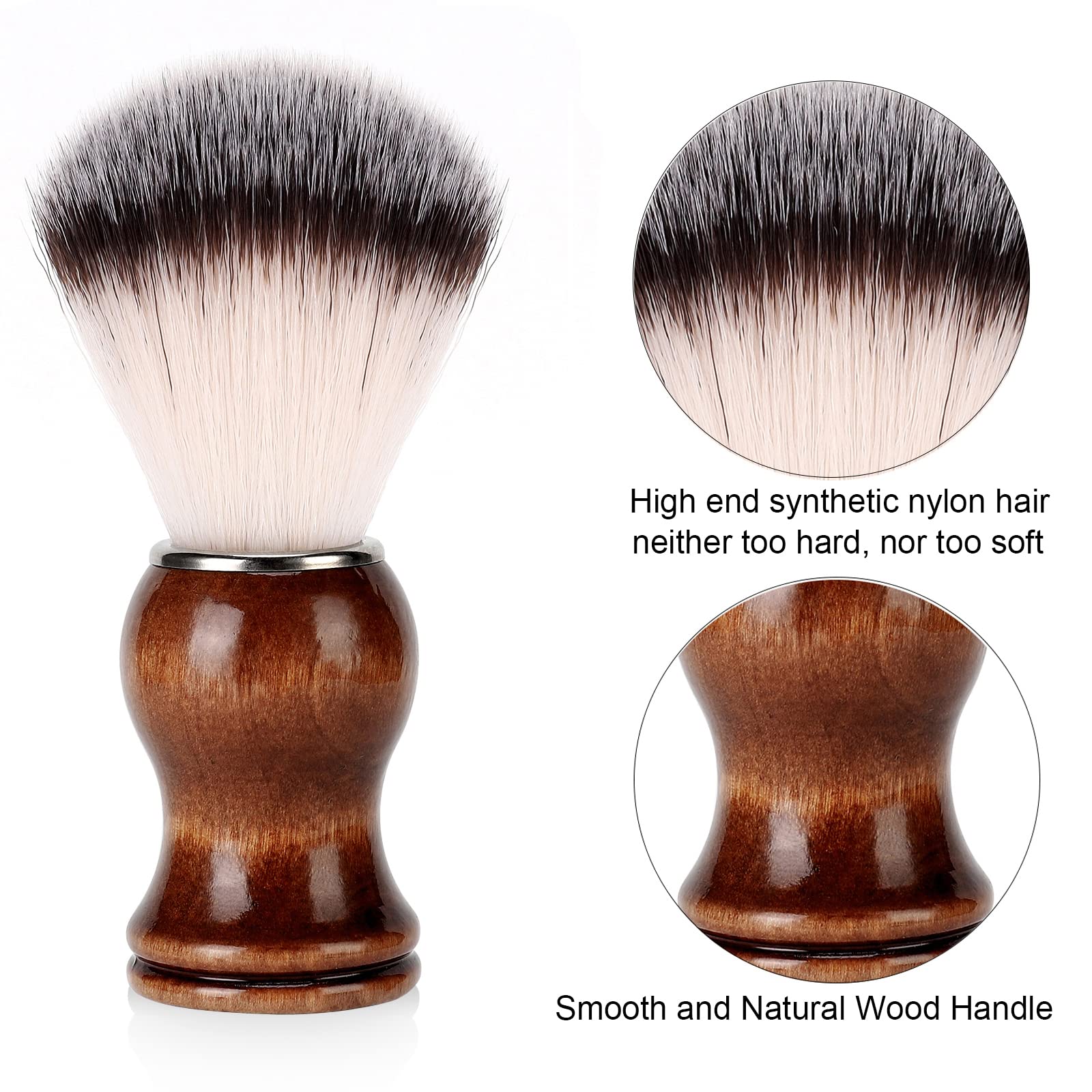 SANWA Deluxe Shaving Kit for Men,Stainless Steel Shaving Razor&Brush Stand Holder Soap Bowl Shave Brush Kit,Compatible with Manual & Gillette Razors - Organized Storage