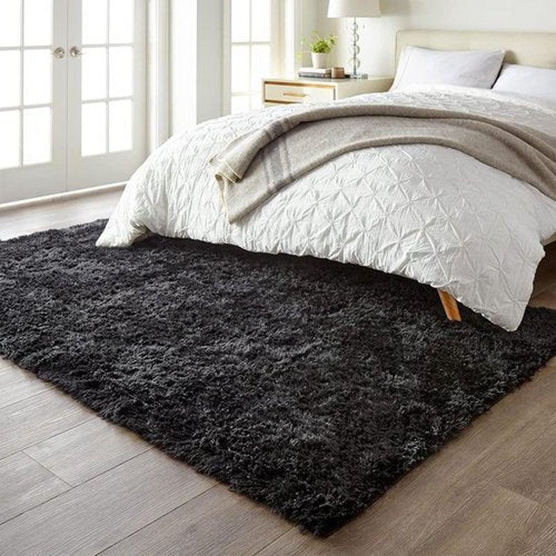 Ophanie Black Area Rug - Fluffy Shaggy Soft Carpet for Living Room & Bedroom | 5x8 Size