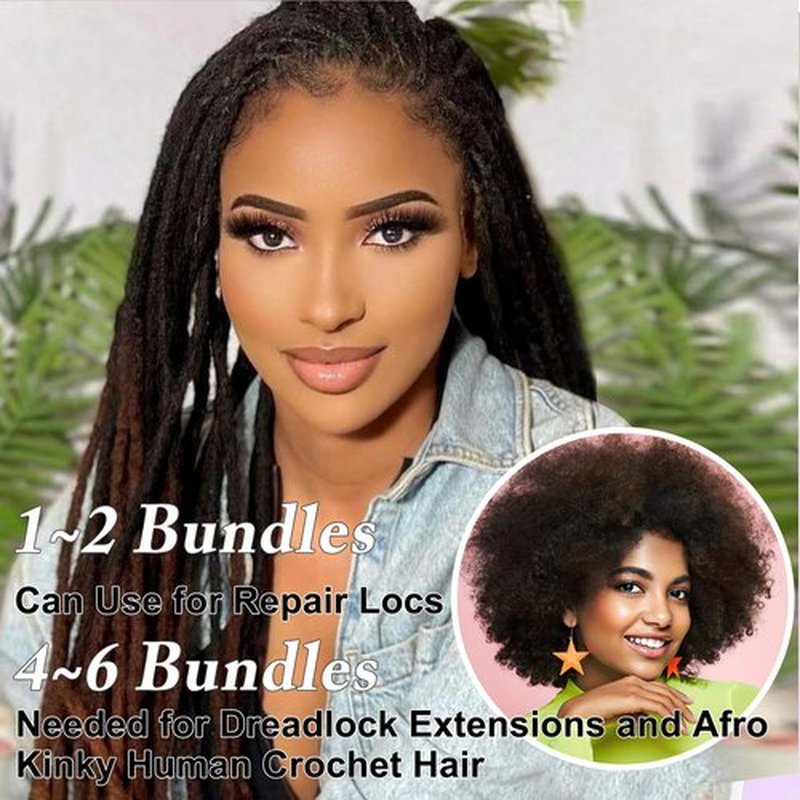 Afro Kinkys Bulk Human Hair for Braiding 2 Bundles 100g Afro Kinky-curly Human Bulk for Twist Braids 4C Kinkycurly Bundles for Mini Twists or Locs Extension Soft Cuban Kinky Twist Braiding Hair 14in