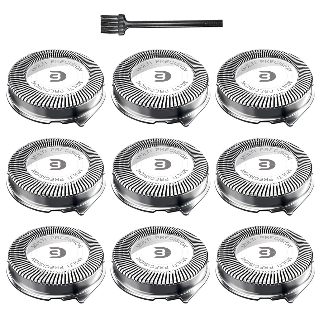 SH30 Replacement Heads Compatible with Philips Norelco Series 3000, 2000, 1000 Shavers and S738 Click and Style, 9 Pack