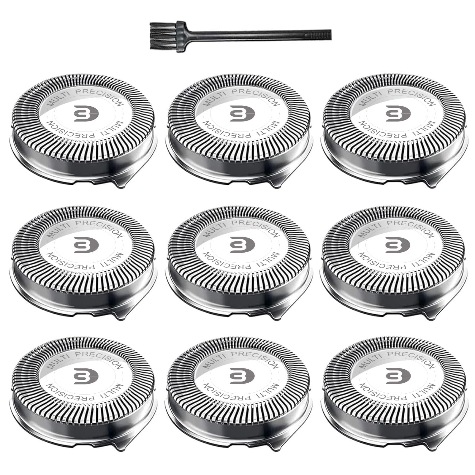 SH30 Replacement Heads Compatible with Philips Norelco Series 3000, 2000, 1000 Shavers and S738 Click and Style, 9 Pack