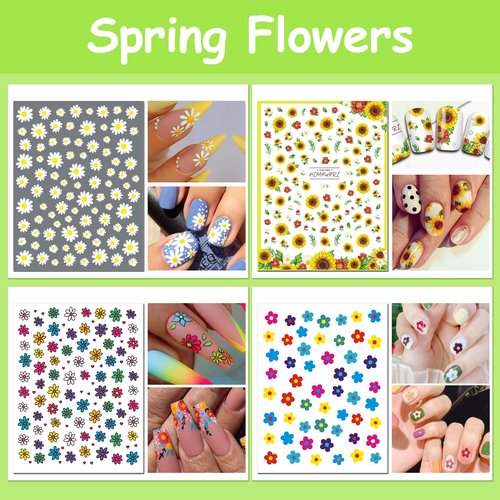 TailaiMei 24 Sheets Holiday Nail Stickers, Halloween, Christmas, Fall, Valentine Mixed All Seasons Variety Pack for Year-Round Seasonal Nail Art Decorations, Self-Adhesive Design Nail Decals