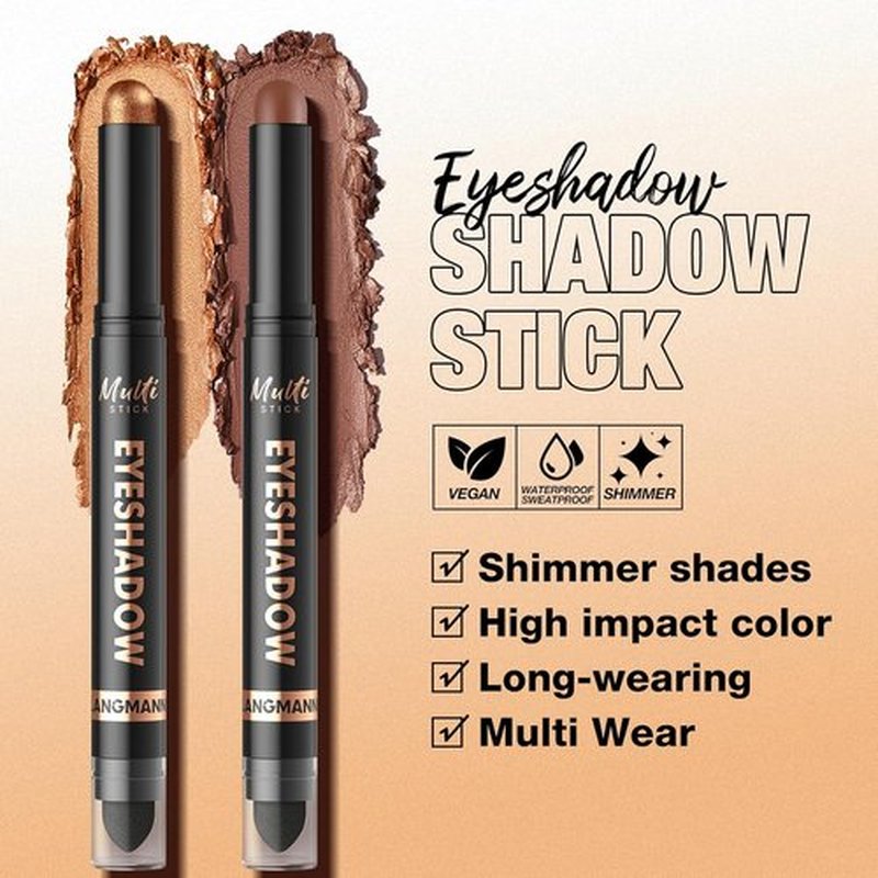 LANGMANNI Dual-Ended Cream Eyeshadow Stick Set - Silky Smooth, Waterproof, All-Day Matte & Shimmer Wear, 4 Colors
