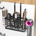 Sevenblue Hair Tool Organizer, 2026 Upgraded 3-in-1 Universal Hair Dryer Holder, Adjustable Height Metal Blow Dryer Holder Wall Mounted/Over Cabinet Door/Free-Standing (Black)
