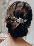 SWEETV Rhinestone Bride Wedding Hair clip Silver Crystal Bridal Hair comb Sparkly Hair Piece Gem Hair Accessories for Women/Girls & Brides/Bridesmaids