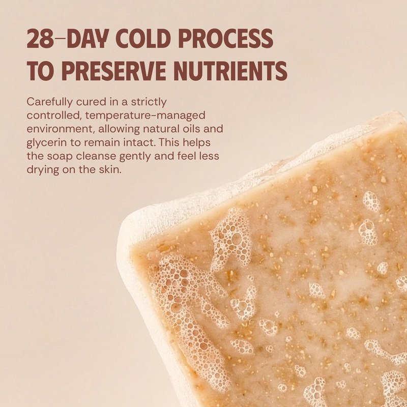 VIETNAT Cold-Process Natural 2-in-1 Luxurious Natural Soap Bar (4.2 oz) with Coconut Shreds | Light Exfoliation & Creamy Lather Body Bar | Cold-Processed, Handmade in Vietnam (Pack of 1)