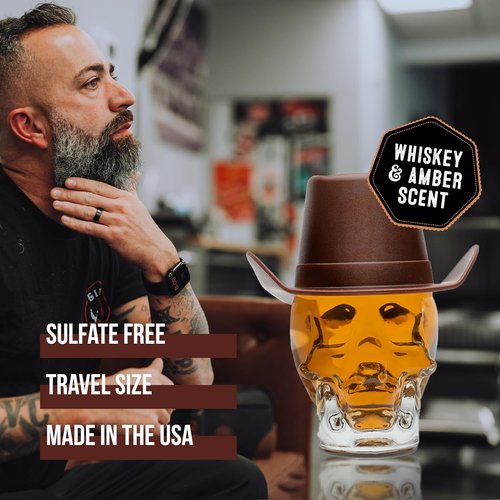 GIBS Grooming Signature Beard Oil - Nourishing Hair & Tattoo Oil in 1 oz Skull Jar