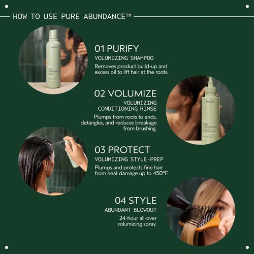 Aveda Pure Abundance Volumizing Shampoo | Shampoo For Fine Hair | Removes Product Build-Up And Excess Oil | Vegan | Full Size | 6.7 Fl Oz
