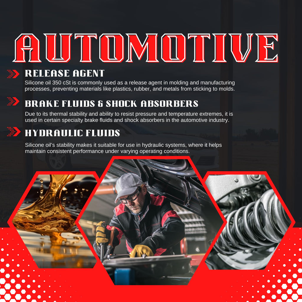 Silicone Oil 350 CST | Premium-Quality Lubricant for Industrial, Automotive, and Cosmetic Applications - 1000mL (32 Fl Oz)