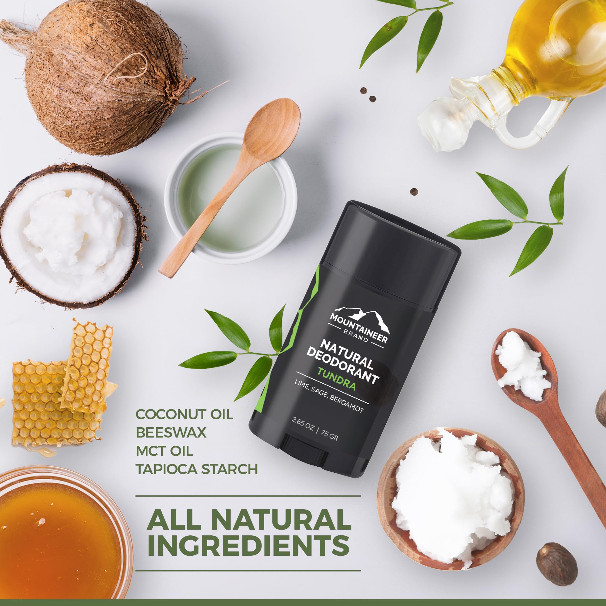 Mountaineer Brand Natural Deodorant for Men | Aluminium Free | Made in West Virginia | Scents Inspired by Nature | Organic & Non Toxic | Odor & Sweat Control | 2.65 oz (Timber)