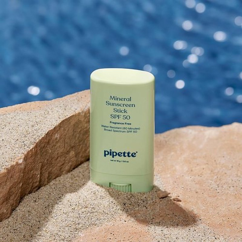 Pipette Baby Mineral Sunscreen Stick SPF 50 - Water-Resistant Zinc Oxide Formula | 0.6 oz Travel Size for Kids