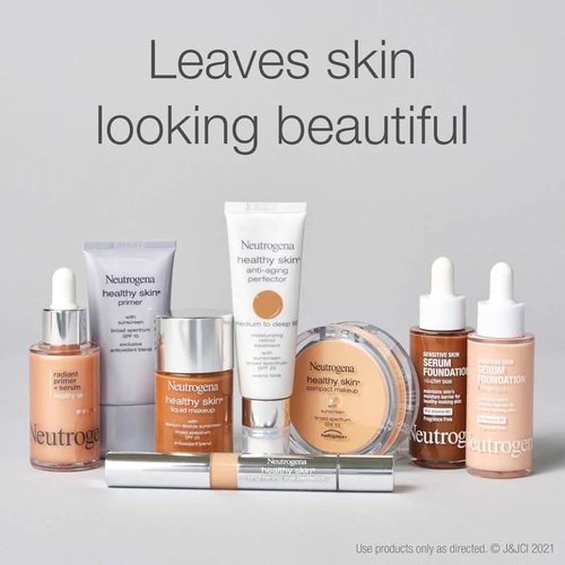 Neutrogena Healthy Skin Foundation - Sensitive Skin Serum with Pro-Vitamin B5 | Buildable Coverage, Light/Medium 02, 1 oz